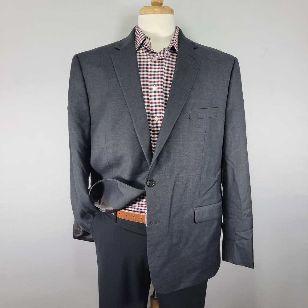 Lauren Ralph Lauren Men's Sport Coat Blazer Two Button Gray Wool Stretch 46R